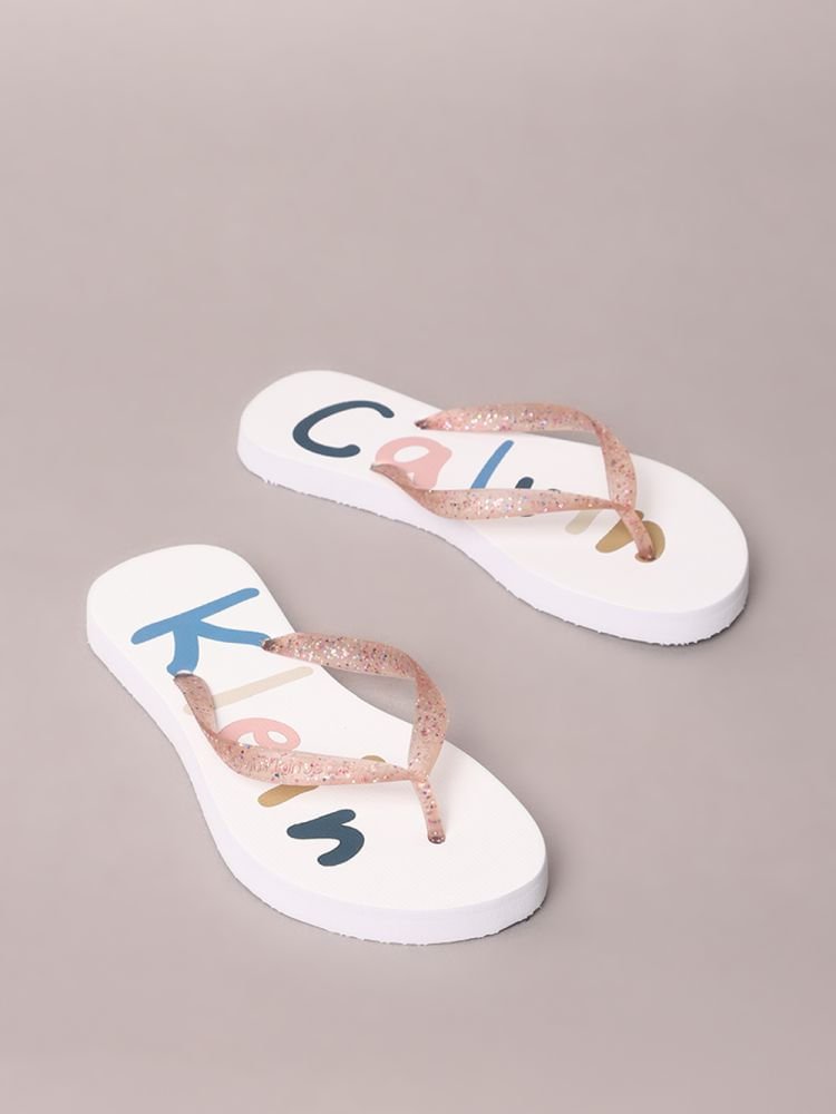 Chinelo Calvin Klein Jeans Colorful - Branco Branco 2