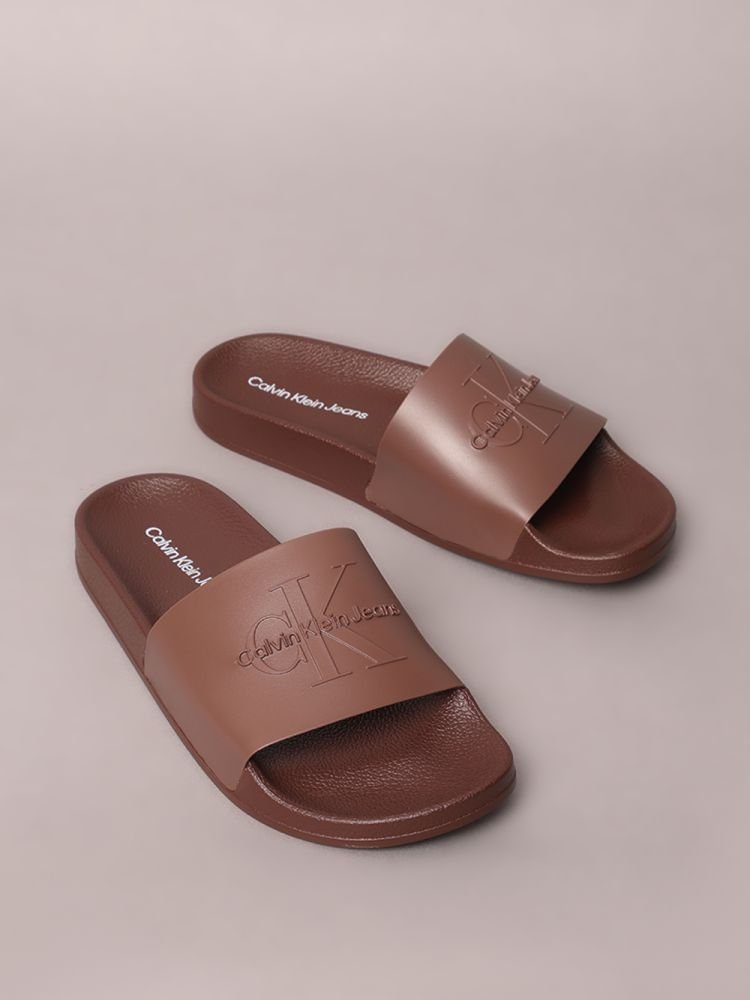 Chinelo Calvin Klein Jeans Slide - Marrom Marrom 2