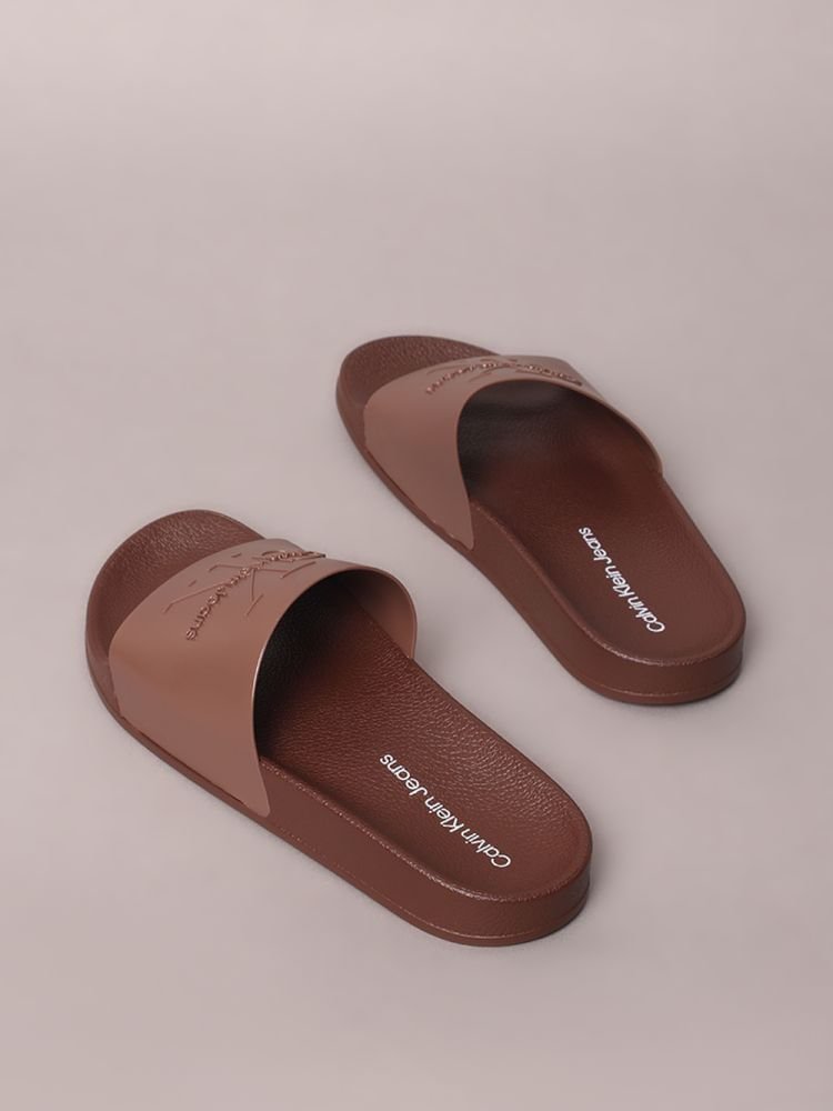 Chinelo Calvin Klein Jeans Slide - Marrom Marrom 3