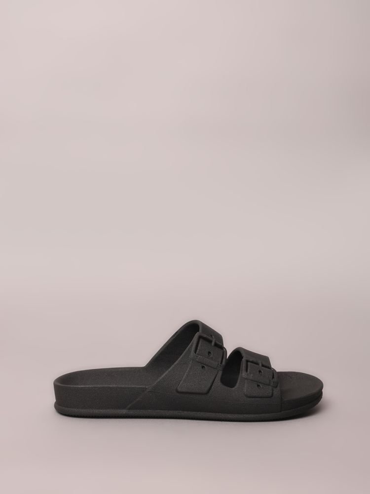 Chinelo Calvin Klein Jeans Slide Duas Fivelas - Preto
