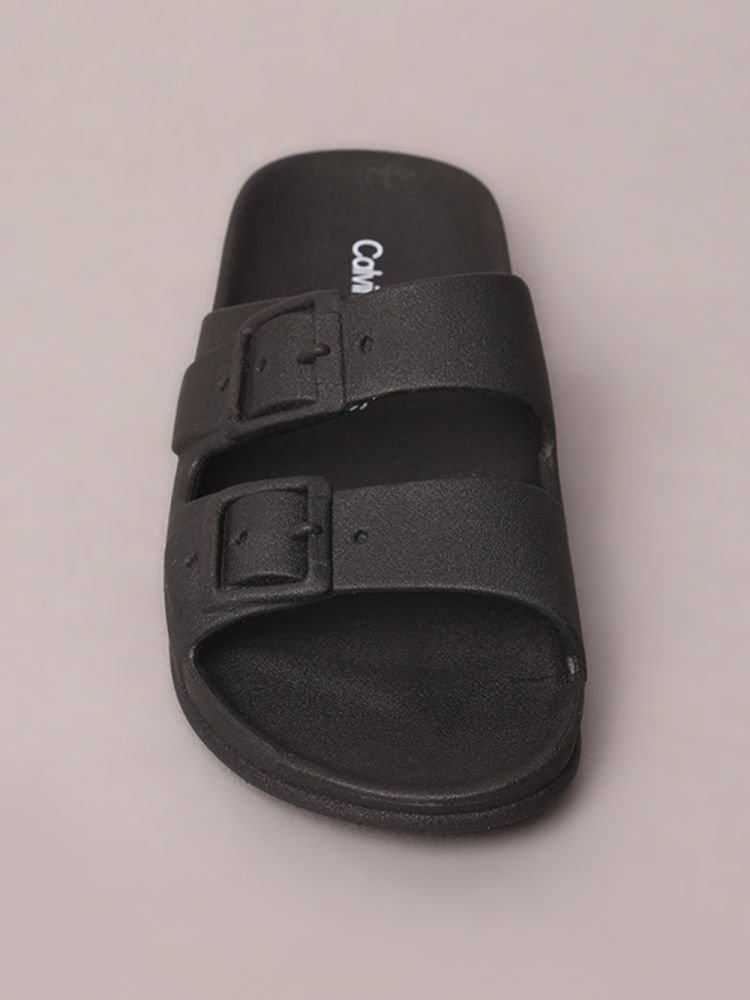 Chinelo Calvin Klein Jeans Slide Duas Fivelas - Preto Preto 4
