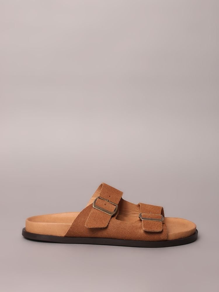 Sandália Calvin Klein Jeans Slide Fivelas - Havana