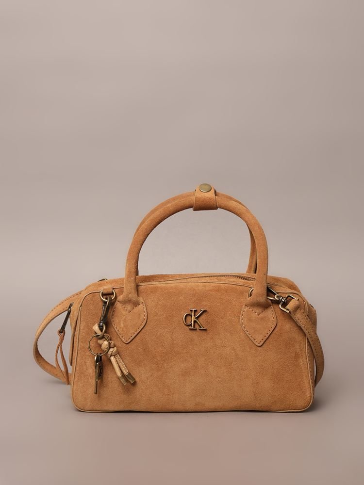 Bolsa Baguete Calvin Klein Jeans Camurça - Havana