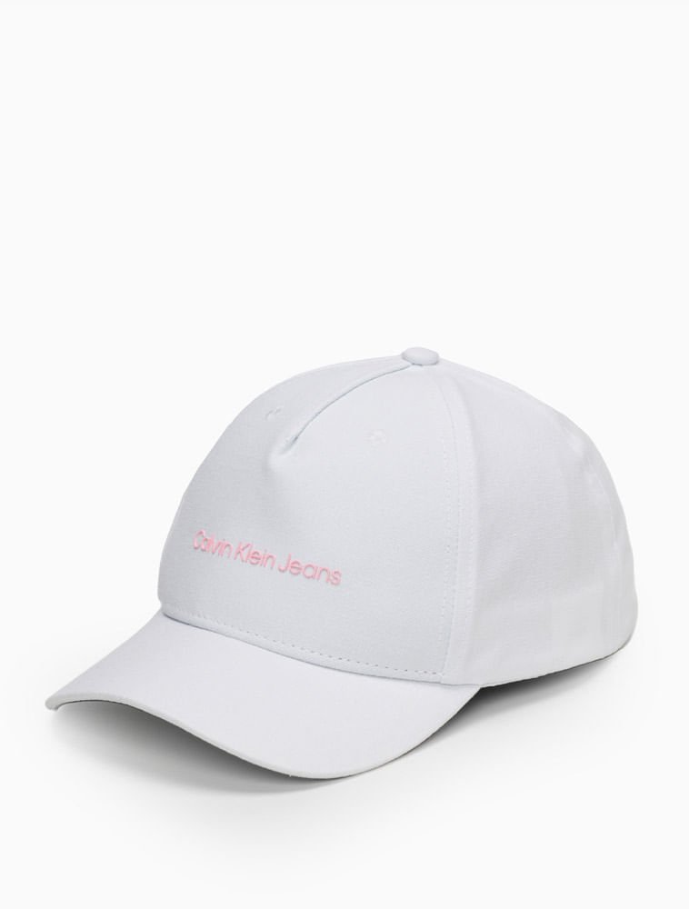 Boné Calvin Klein Jeans Aba Curva 5 Gomos Sarja Logo Pl - Branco