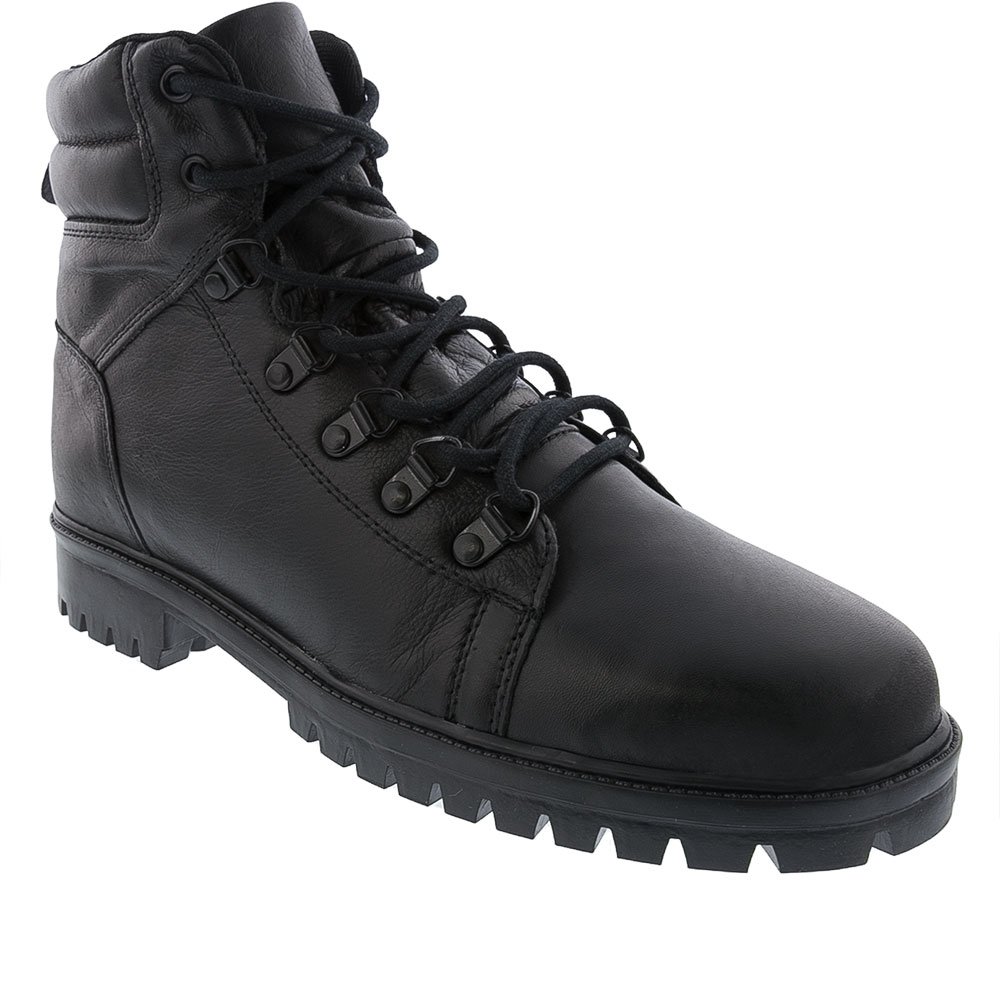 Bota Coturno Bow River Pespontos Couro Preto