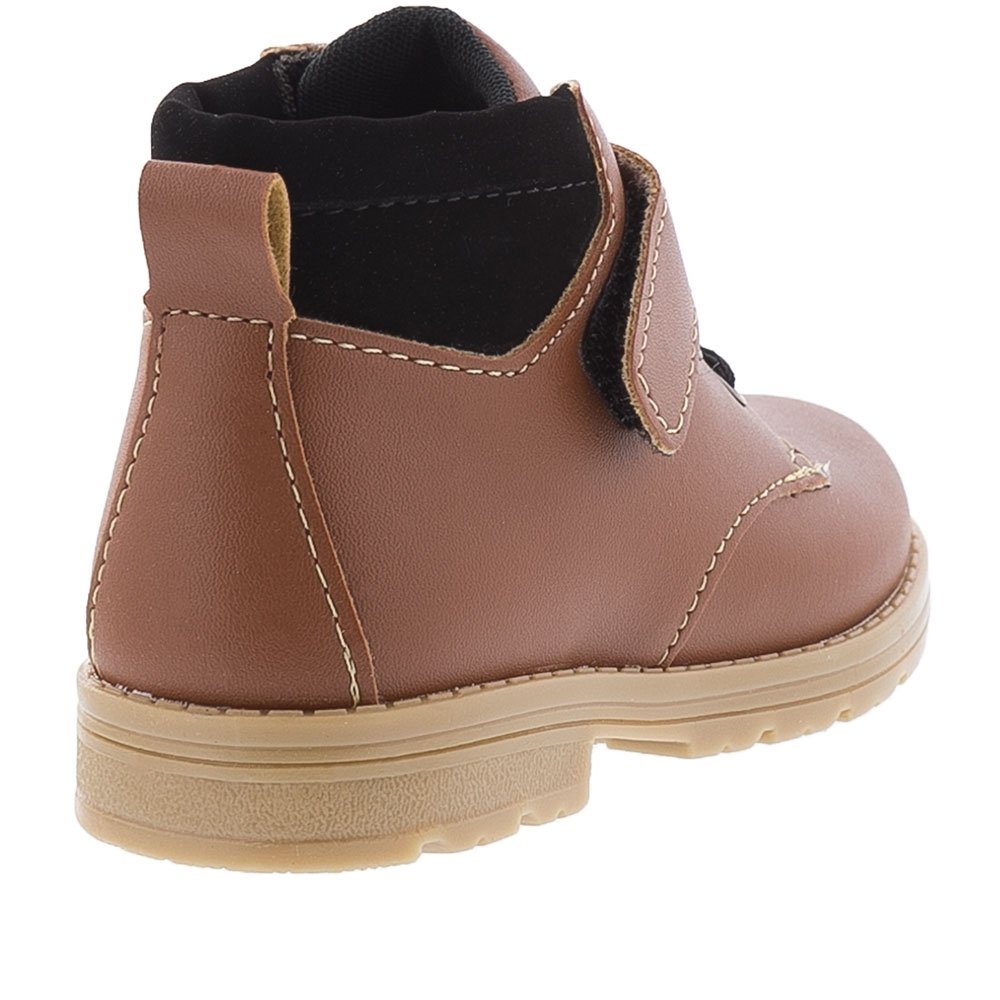 Bota Coturno Infantil Vertus Pespontos Caramelo Marrom 3