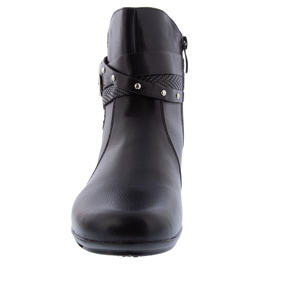 Bota Chelsea Mooncity Anabela Fivela Rebites Preto Preto 4