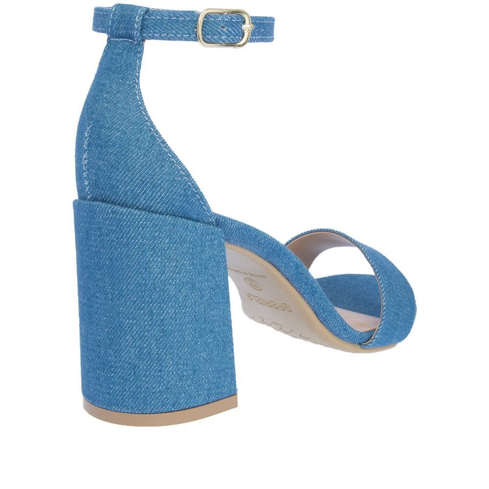 Sandália Gabriela Salto Grosso Jeans Azul Azul 3