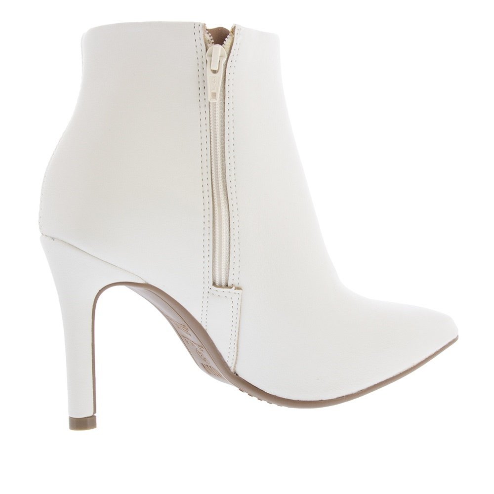 Ankle Boot Vizzano Salto Fino Detalhe Pespontos Off White Branco 3