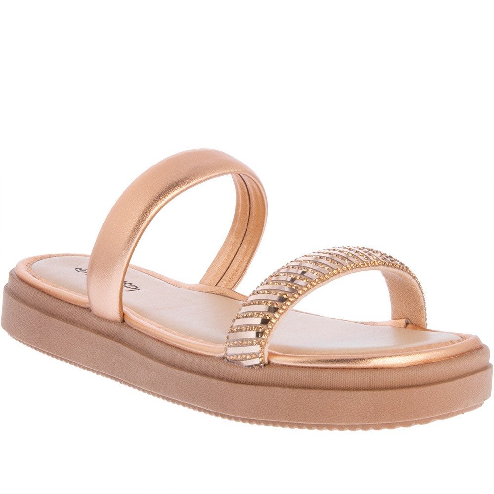 Tamanco Mississipi Flatform Pedraria Rosé Dourado 1