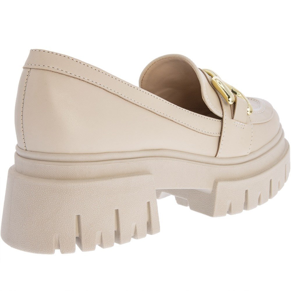 Mocassim Gabriela Plataforma Tratorado Feminino Branco 3