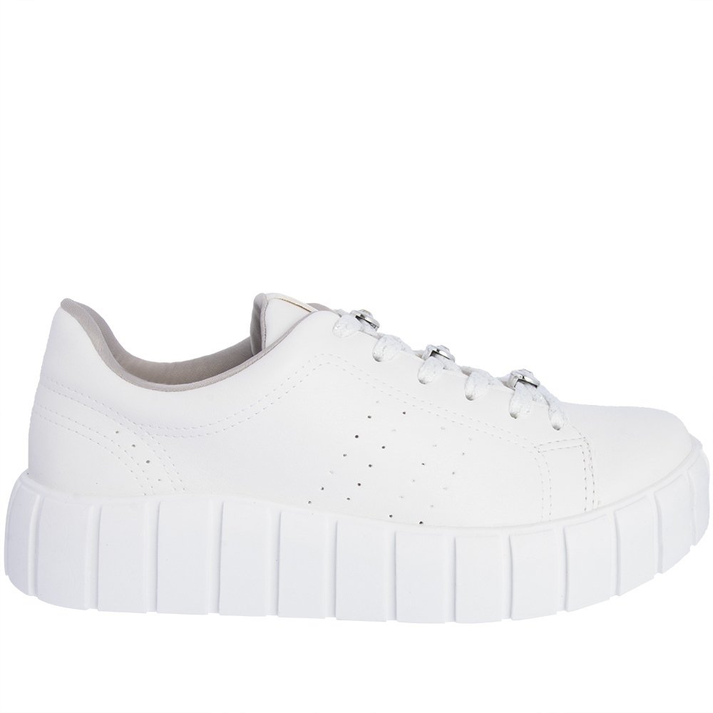 Tênis Via Marte Flatform Tratorado Feminino Branco 2