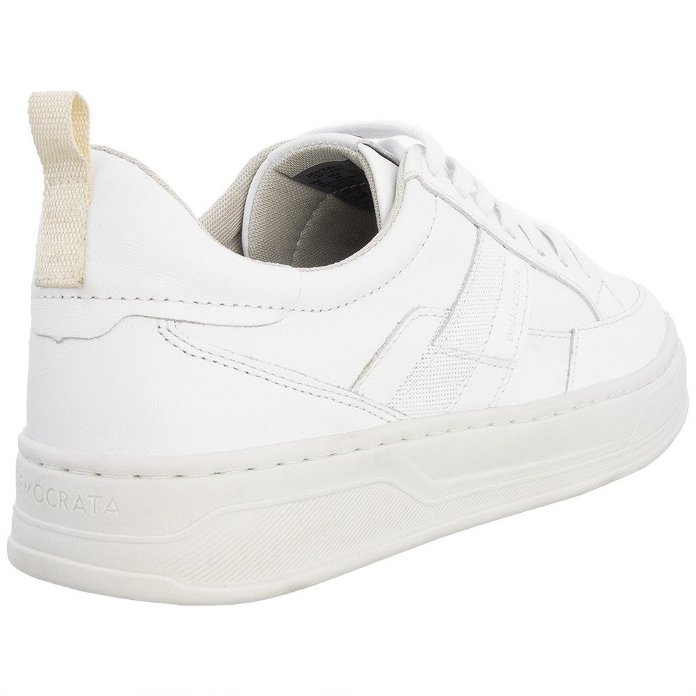 Tênis Democrata Denim Bold Street Masculino Couro Branco Branco 3