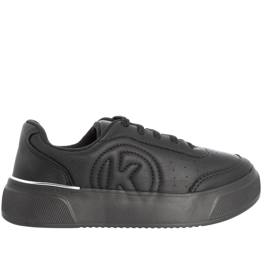 Tênis Kolosh Sport Style Flatform Feminino Logo Metalizado Preto Preto 1