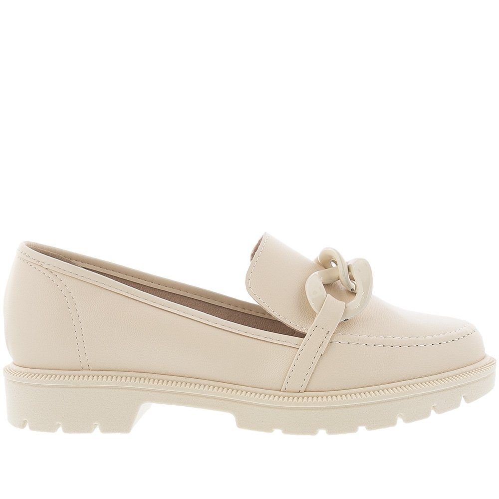 Mocassim Beira Rio Plataforma Corrente Off White Branco 2