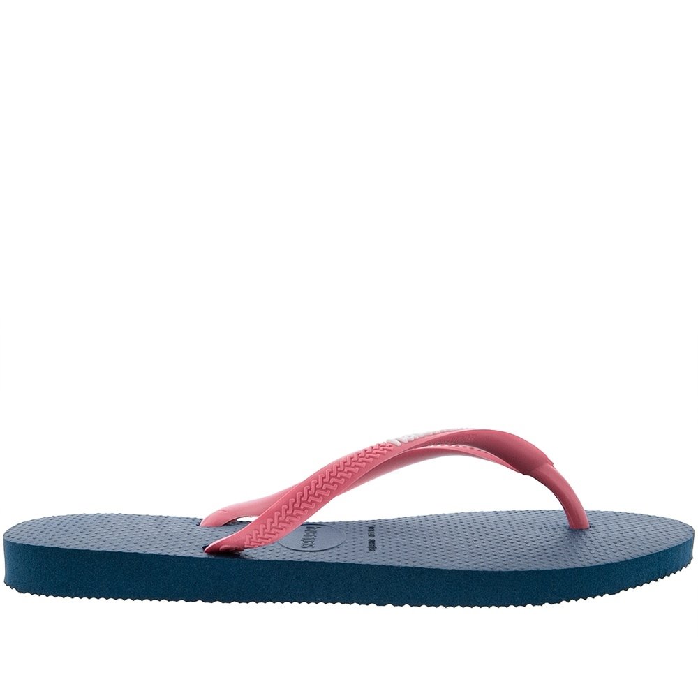 Chinelo Havaianas Slim Logo Pop-Up Pink Azul 3