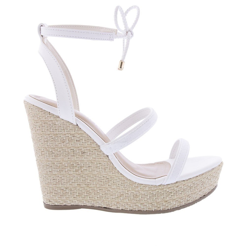 Sandália Via Marte Plataforma Amarração Glitter Off White 37