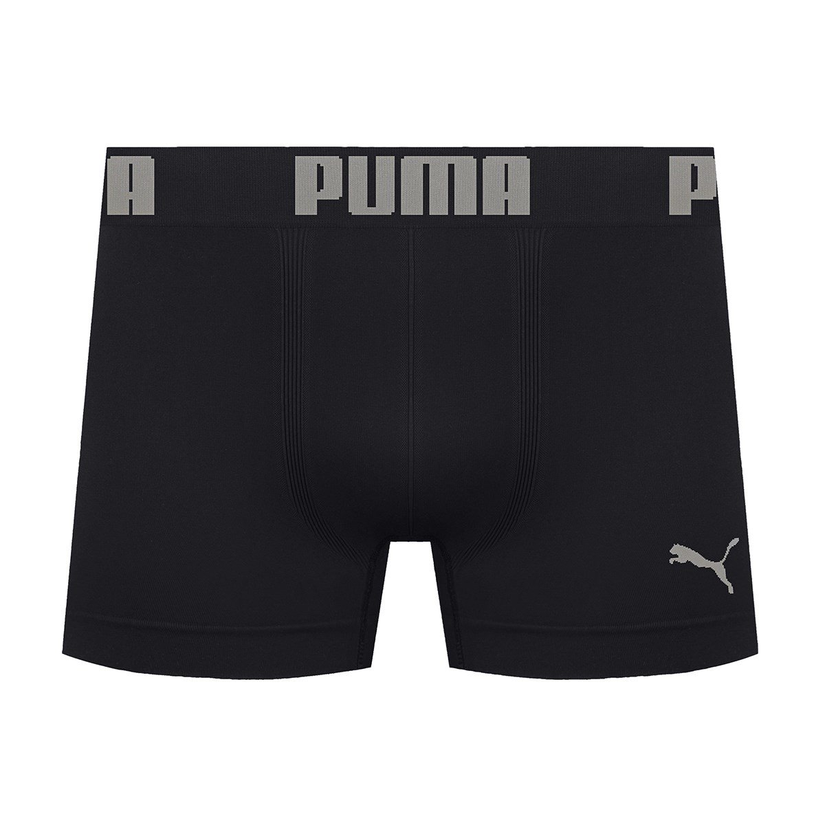 Cueca Boxer Puma Sem Costura Masculina - Preto e Prata Preto 1