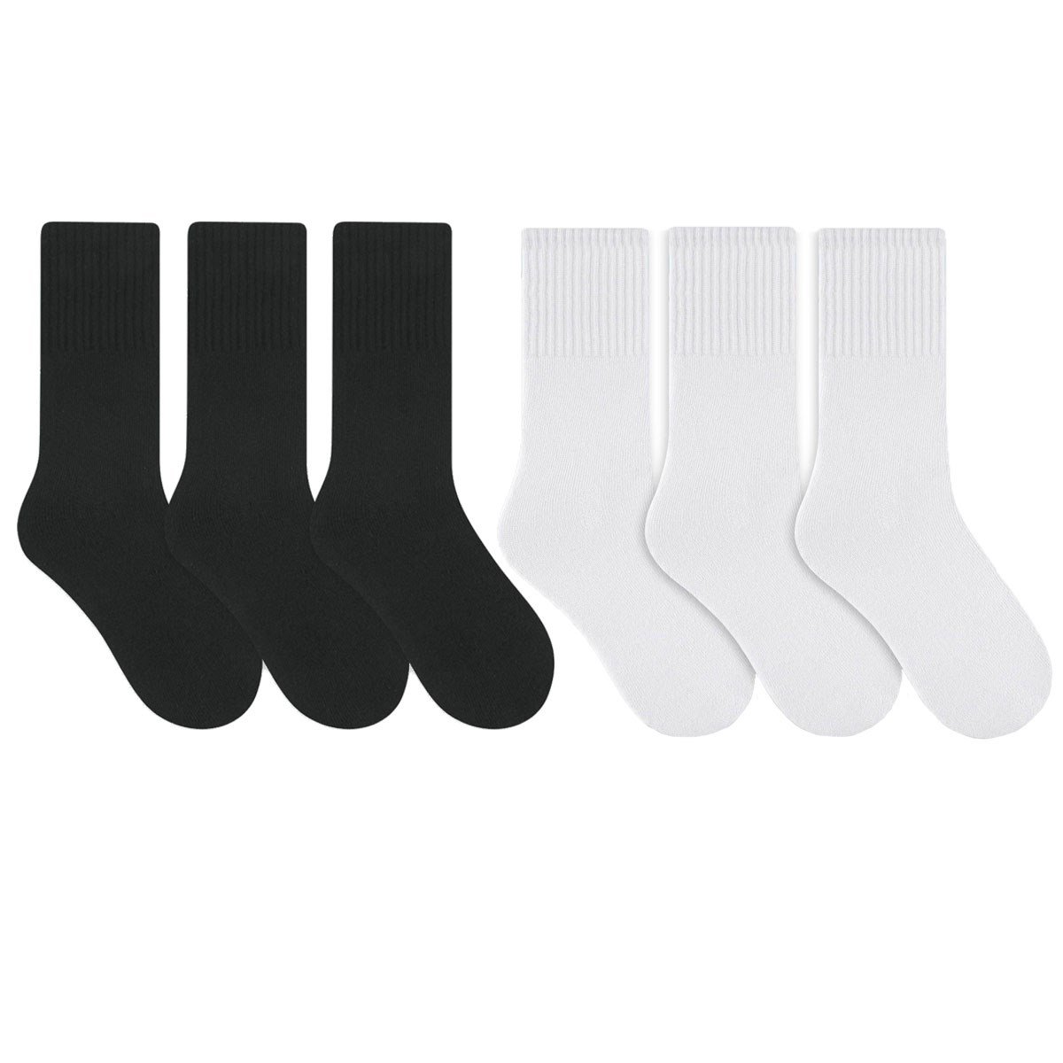 Kit 6 Pares de Meia Selene Esportiva Cano Longo Masculina - Preto e Branco