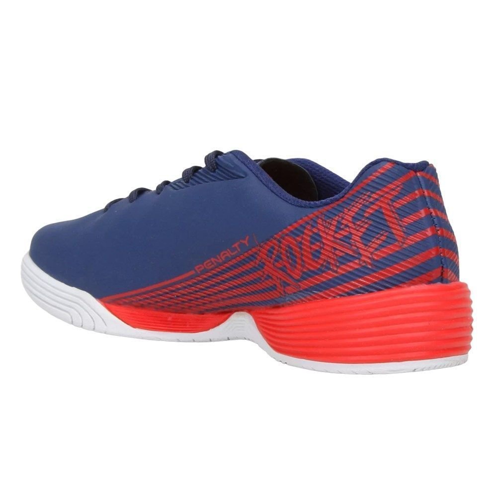 Chuteira Futsal Penalty Rocket Turbo XXI Kids Azul/Laranja/Branco 3