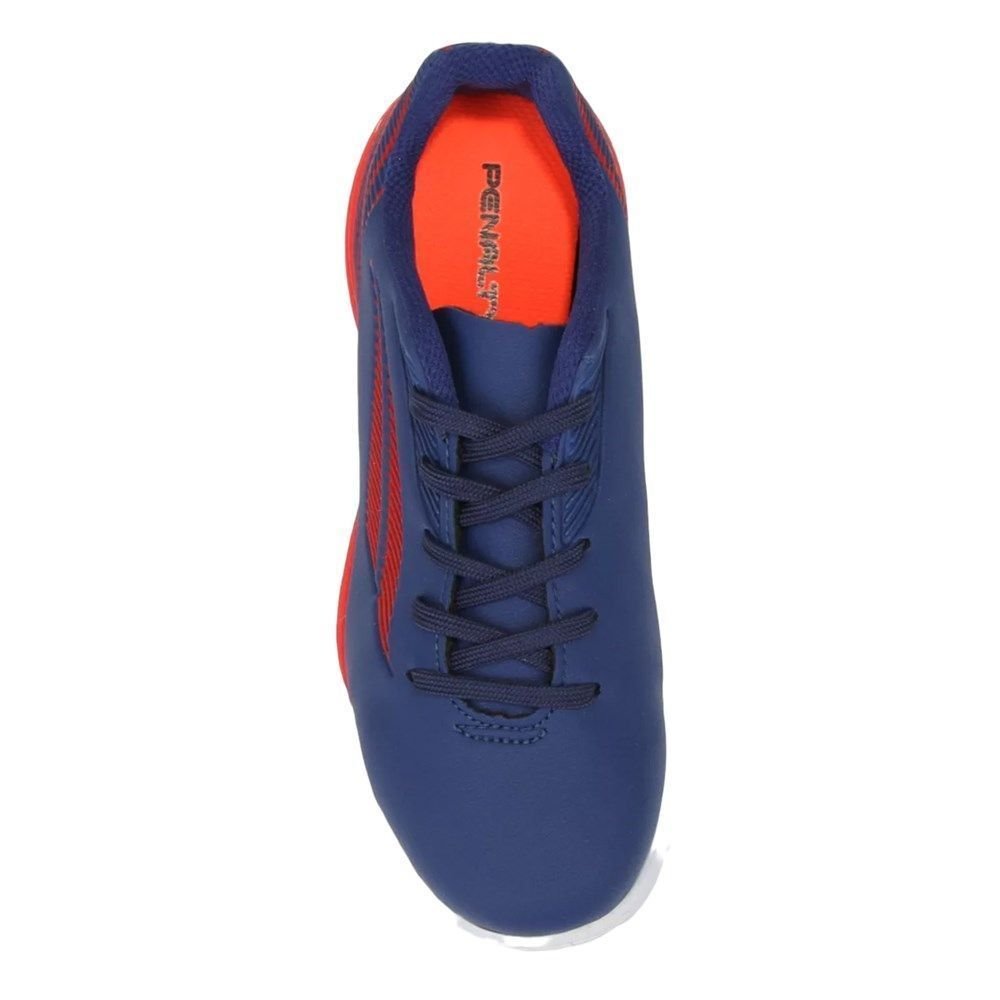 Chuteira Futsal Penalty Rocket Turbo XXI Kids Azul/Laranja/Branco 4