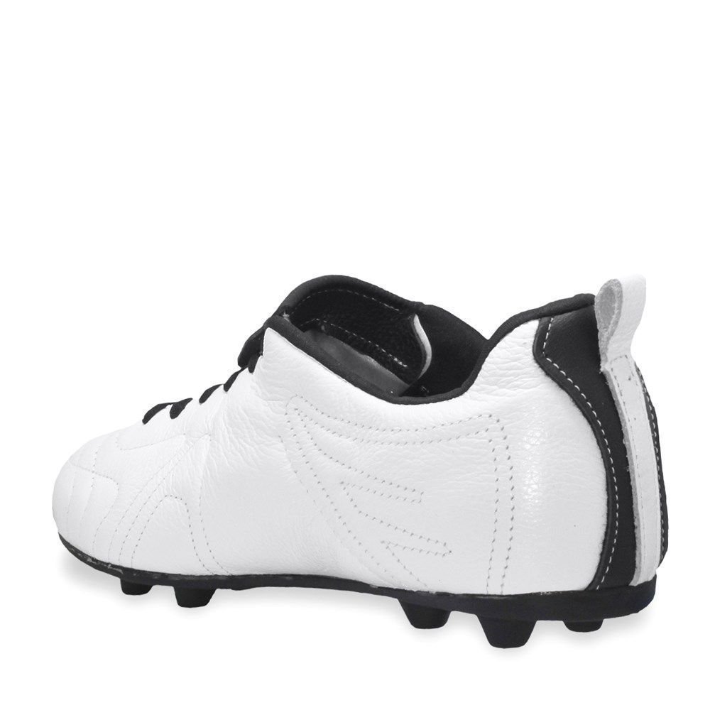 Chuteira Campo Esporte Legal Terra Couro Legítimo Branco 2