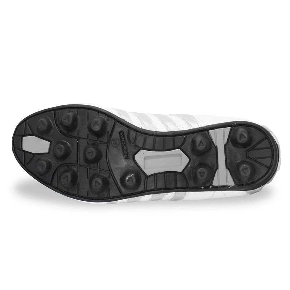 Chuteira Campo Esporte Legal Vulcano Couro Legítimo Branco 4