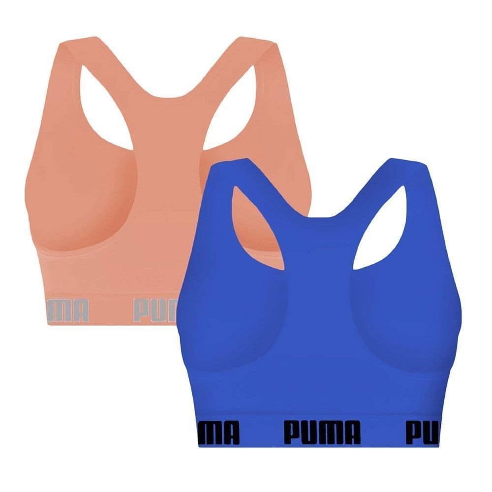 Kit 2 Tops Puma Nadador Sem Costura Feminino Azul 2