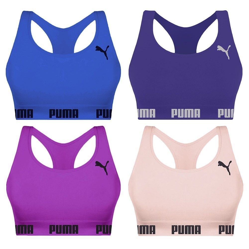 Kit 4 Tops Puma Nadador Sem Costura Feminino