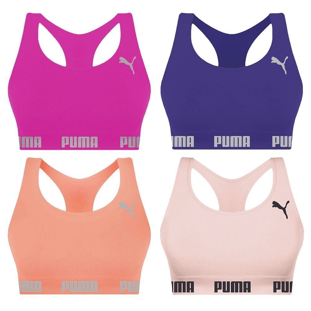 Kit 4 Tops Puma Nadador Sem Costura Feminino