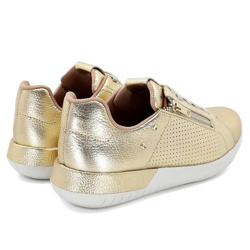 Tênis Usaflex Casual Zíper Feminino Dourado 2