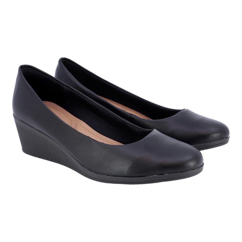 Scarpin Usaflex Salto Anabela Feminino Preto 1