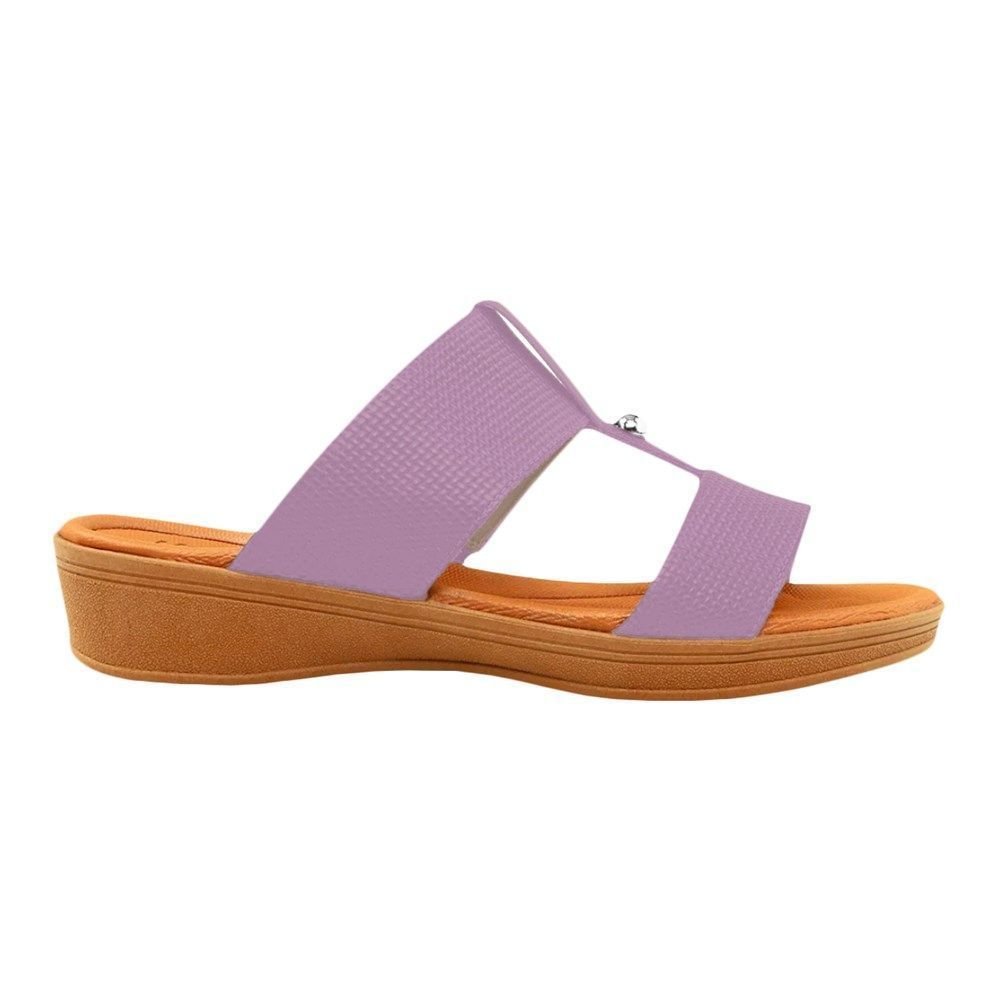 Tamanco Usaflex Plataforma Tressê Feminino Roxo 4