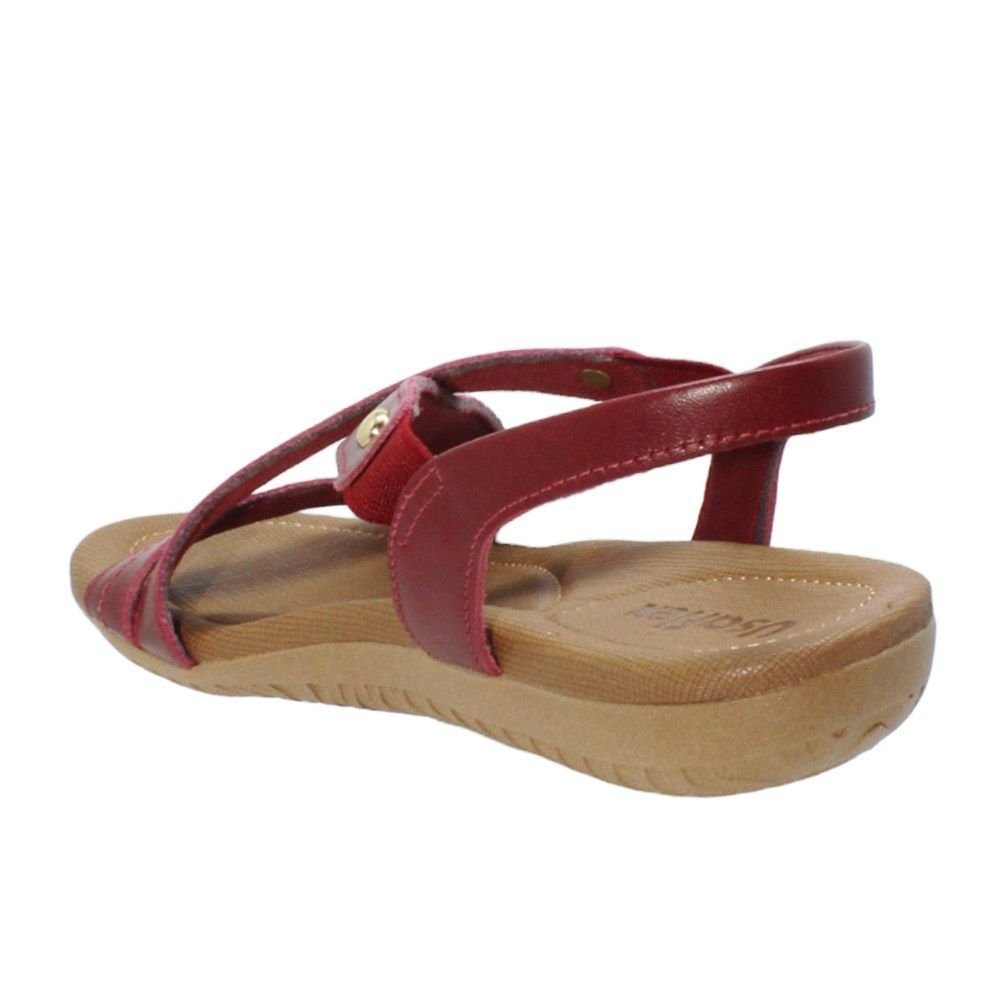 Sandália Usaflex Rasteira Feminino Vermelho 2
