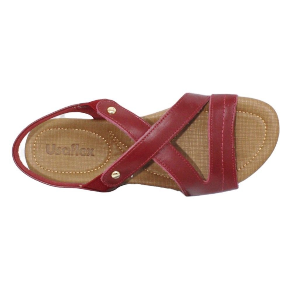 Sandália Usaflex Rasteira Feminino Vermelho 3