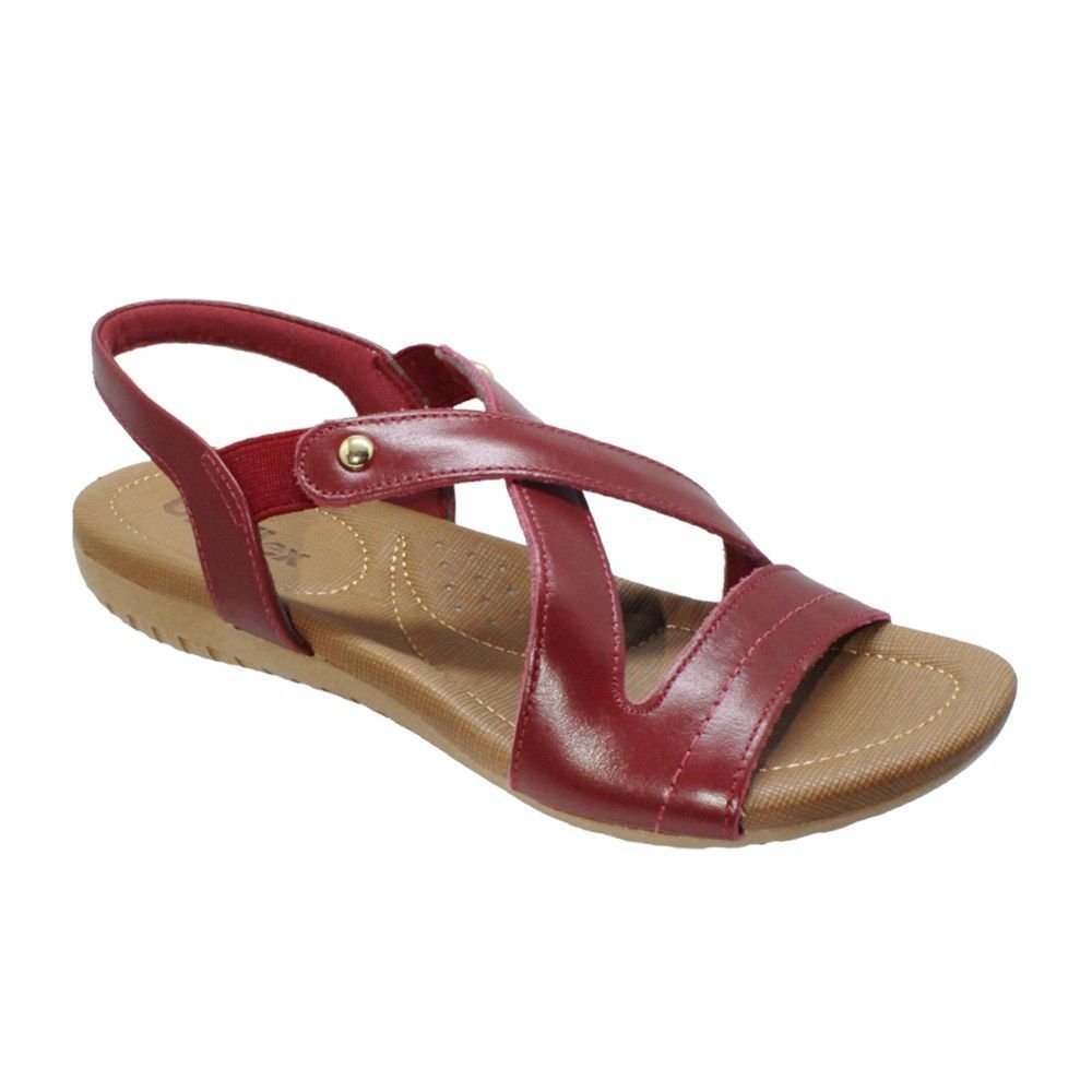 Sandália Usaflex Rasteira Feminino Vermelho 1