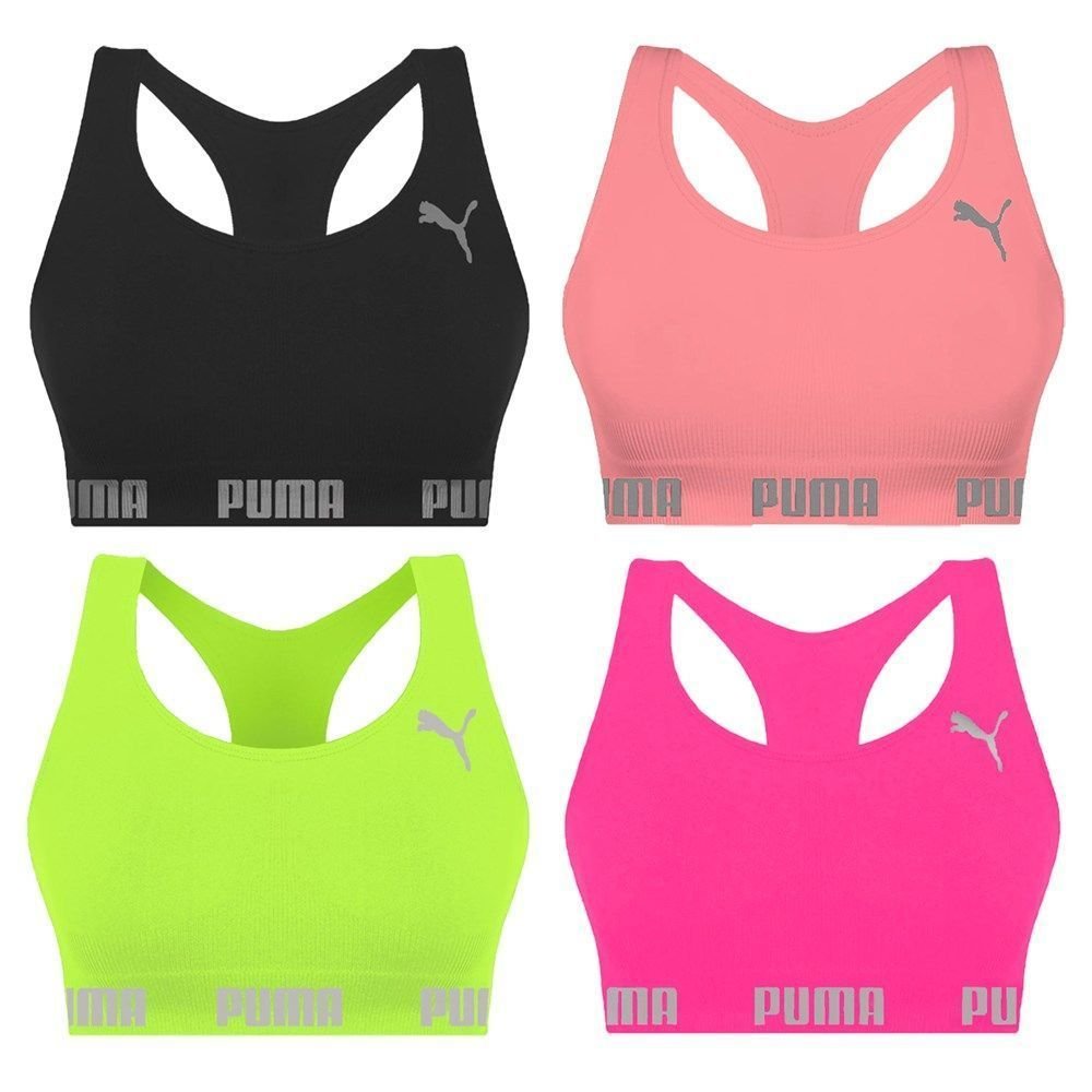 Kit 4 Tops Puma Nadador Sem Costura Feminino