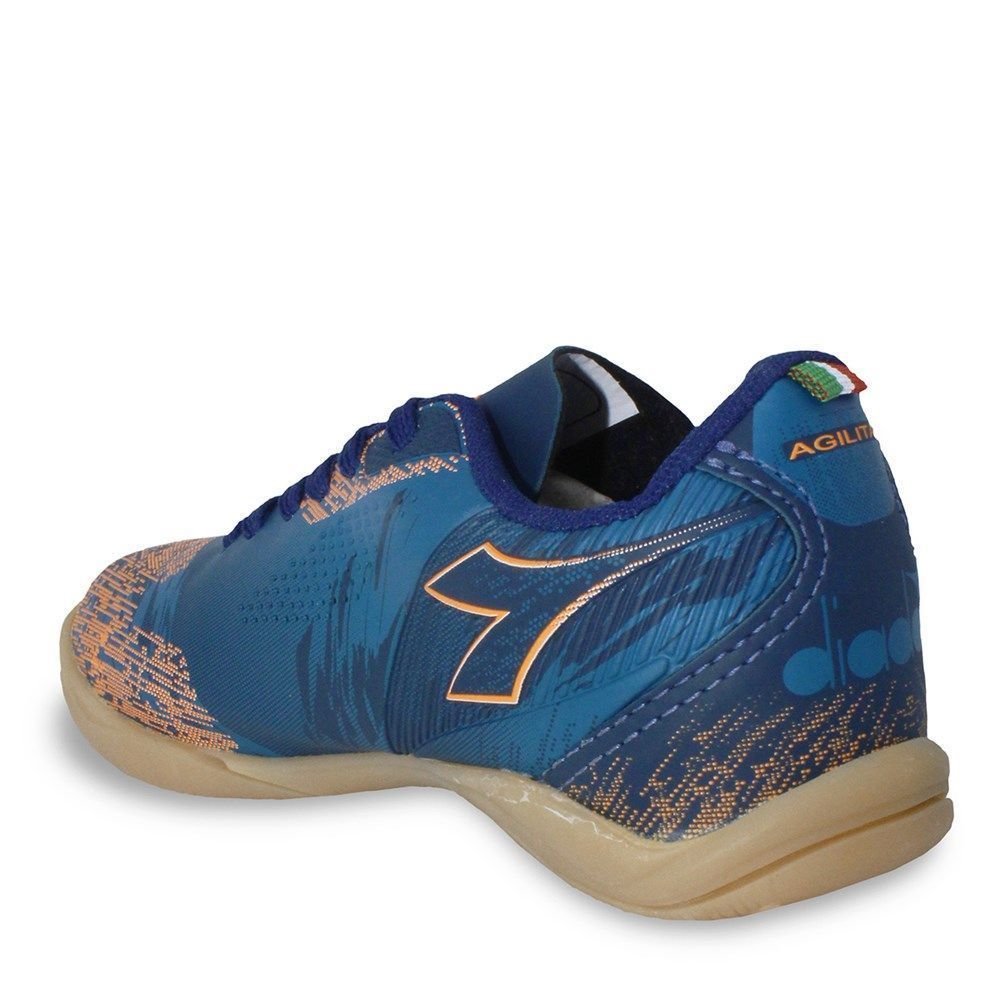 Chuteira Futsal Diadora Agilita Azul/Laranja 2