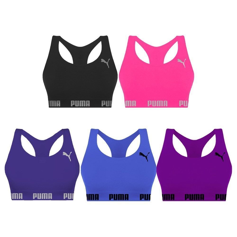 Kit 5 Tops Puma Nadador Sem Costura Feminino