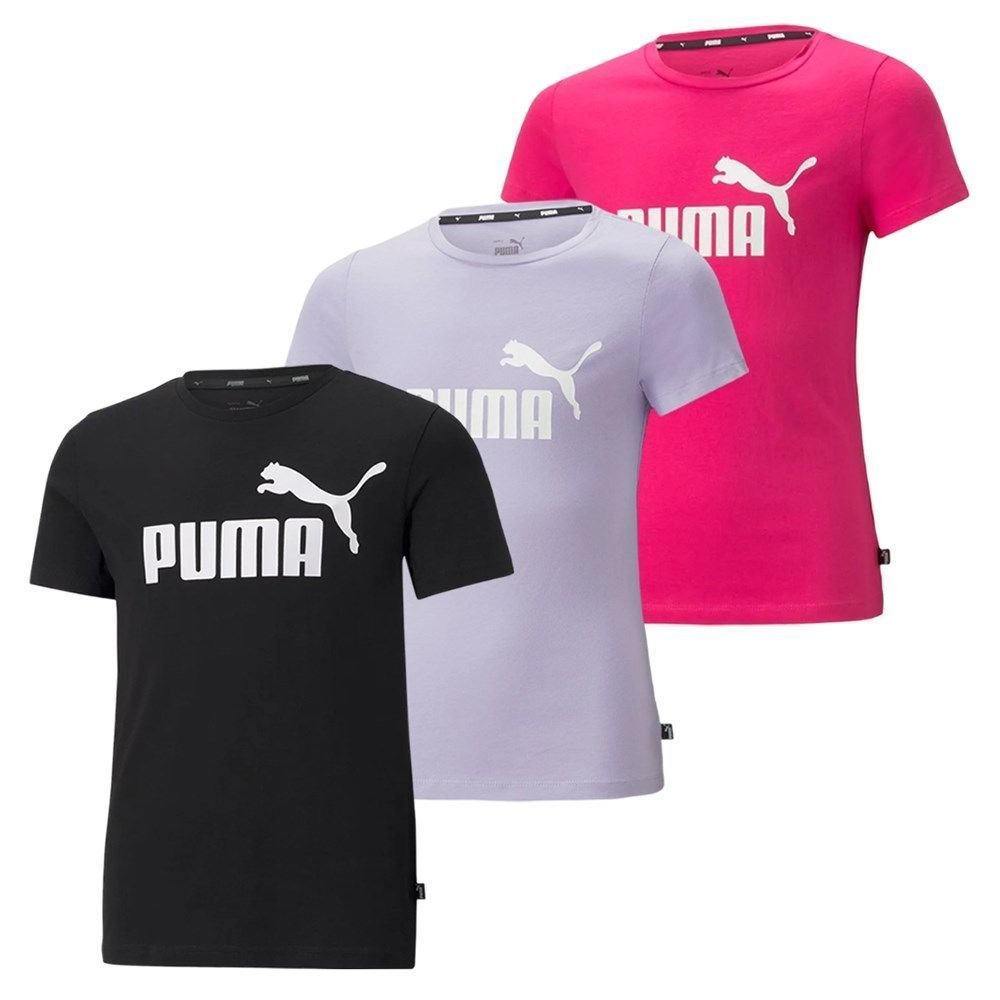 Kit 3 Camisetas Puma Essentials Logo Infantil Multicores