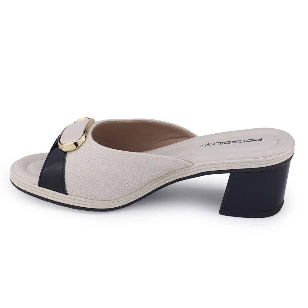 Tamanco Piccadilly Joanete Salto Bloco Feminino Branco 2