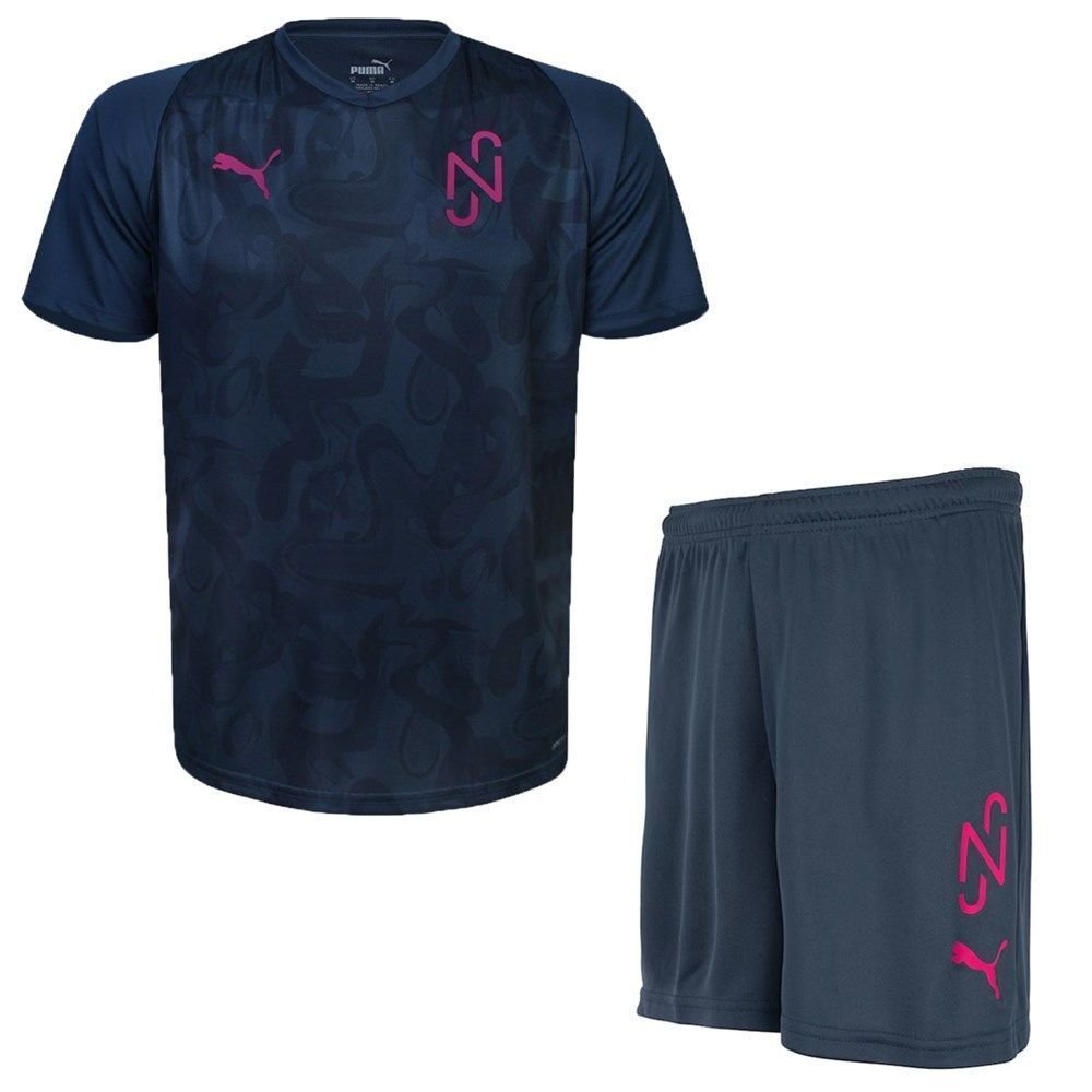 Kit Puma Neymar Jr Teamliga Camiseta + Calção Infantil Azul 1
