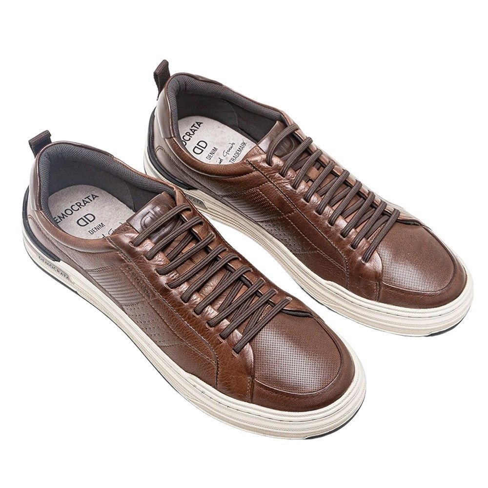 Sapatênis Democrata Denim Mike Masculino Marrom 2