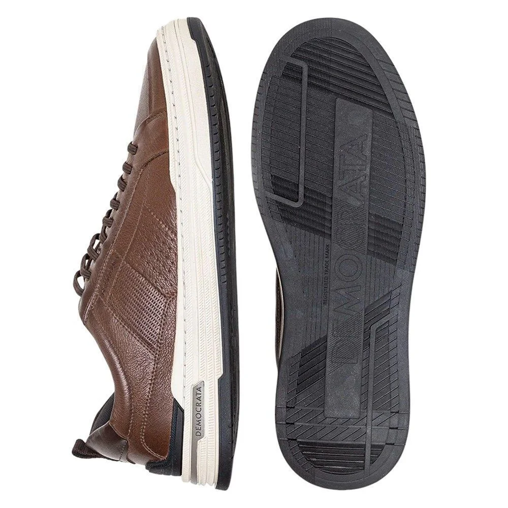 Sapatênis Democrata Denim Mike Masculino Marrom 3