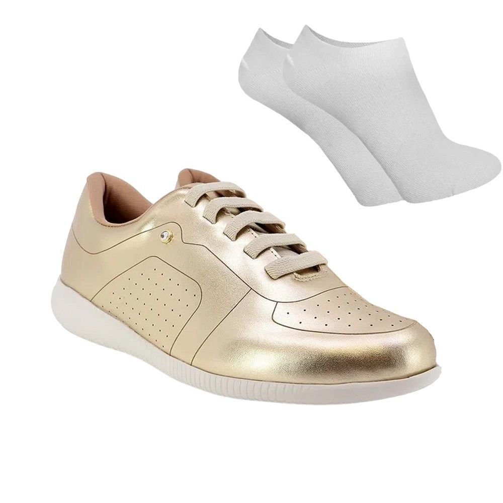Kit Tênis Usaflex Casual Feminino Dourado 1