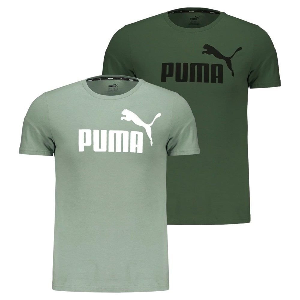 Kit 2 Camisetas Puma Essentials Logo Juvenil