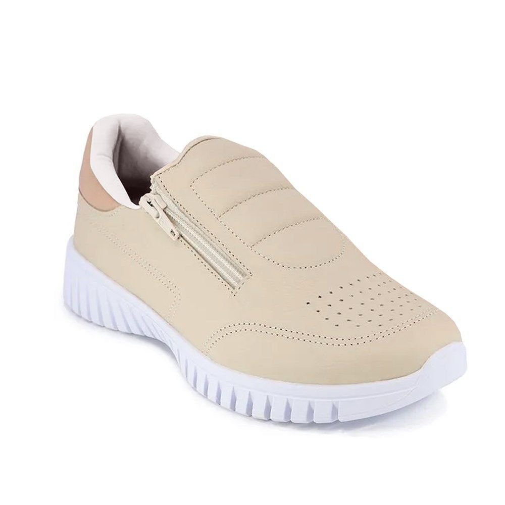 Tênis Usaflex Zíper Feminino Bege 1