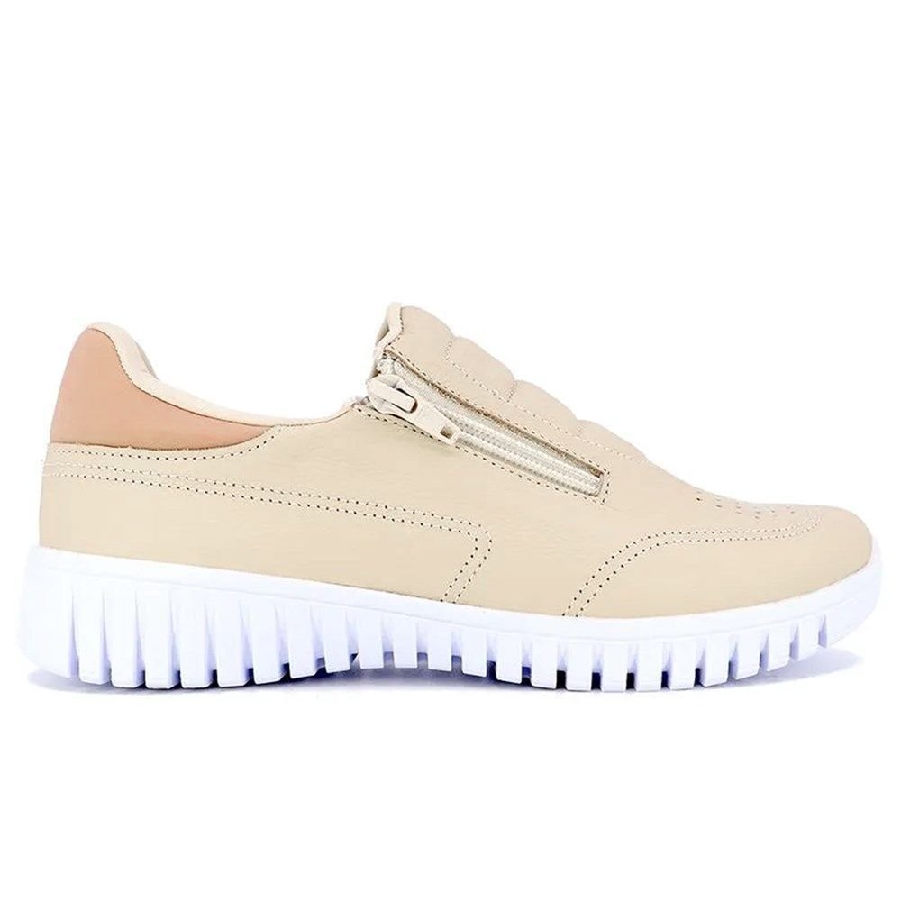Tênis Usaflex Zíper Feminino Bege 2