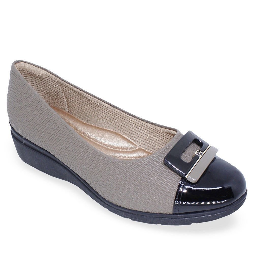 Sapato Piccadilly Beth Anabela Médio Feminino Marrom