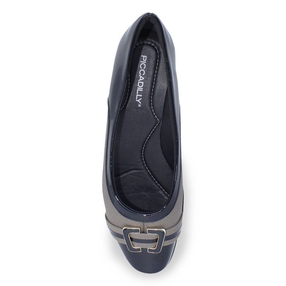Sapato Piccadilly Ivone Anabela Médio Feminino Preto 3